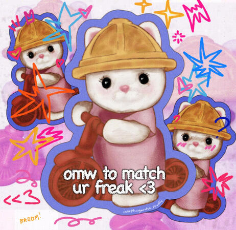 Omw to match ur freak - Sylvanian Families Sticker